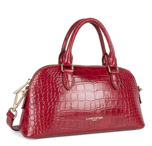 Sac porté main Lancaster Demi-lune L Exo 524-106-CARMI, couleur carmin, vue de profil