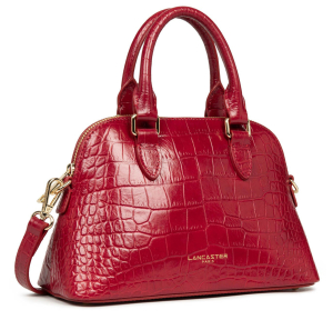 Sac porté main Lancaster demi lune M Exo 524-105-CARMI couleur carmin, vue de profil