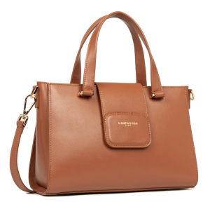 Sac cabas main Lancaster rabat aimanté Paris PAD 480-056 CAMEL couleur camel, vue de côté