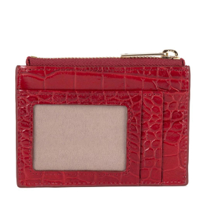 Porte-cartes Lancaster effet croco Exo 124-16-CARMI couleur carmin, vue de dos