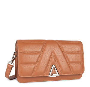 Sac trotteur A rabat avec fermoir Lancaster L.A. Alfa 531-034-CAMEL, couleur camel, vue de coté