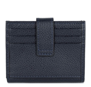 Porte-cartes Lancaster avec rabat pression Foulonné PM 170-32 BL/FO couleur bleu foncé, vue de dos