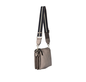 Sac porté travers Francinel effet grainé Dorothée 22831MET couleur métallisé, vue de côté