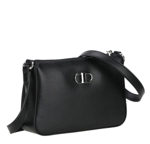 Sac bandoulière Arthur & Aston en croûte de cuir Jeanne A160E-08 A couleur noir, vue de profil