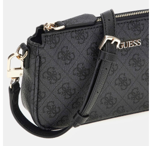 Mini sac Guess bandoulière Noelle logo 4g HWBG7879710CLO noir multi vue de côté