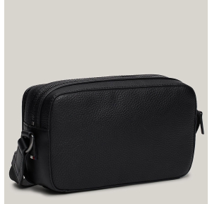 Sac reporter Tommy Hilfiger effet grainé TH Business AM0AM12709 BDS couleur noir, vue de profil