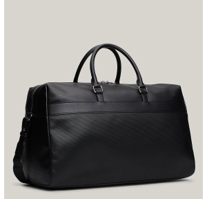 Sac duffle Tommy Hilfiger multitextures Corporate AM12723 BDS couleur noir, vue de dos