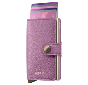 Porte-cartes Secrid Miniwallet Pebble cuir grainé MPE-ORCHID Violet système breveté d'éjection des cartes
