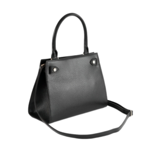 Sac porté main et bandoulière en cuir Temple Buffle XS couleur noir vue de côté