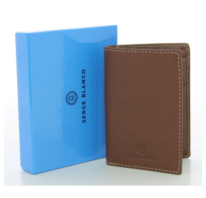 Portefeuille Serge Blanco vertical MAR21052 149 couleur cognac,
