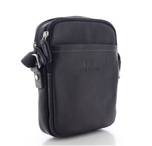 Mini sac baggy Serge Blanco cuir MAR13005 999 couleur noir, vue de profil