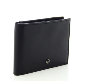 Portefeuille italien David williams effet lisse D5225 NR couleur noir, vue de profil