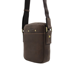 Sac bandoulière francinel Berlin 655096MAR, couleur marron, vue de coté