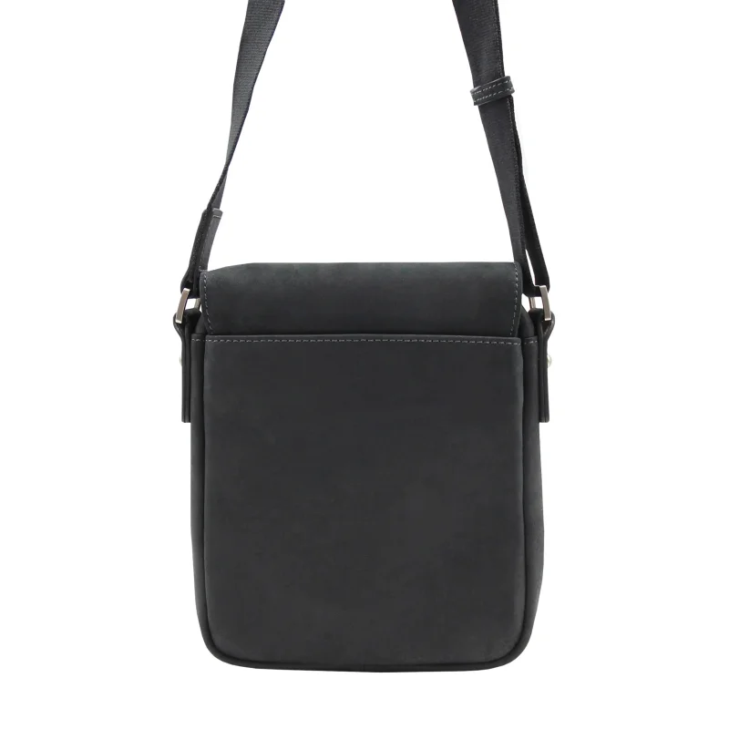 Sac bandoulière Francinel Berlin à rabat cuir gras 655095 Noir dos Sac bandoulière Francinel Berlin à rabat cuir gras 655095 Noir dos