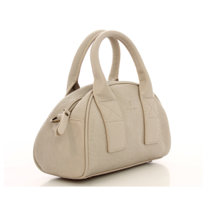 Sac porté main Mia & Joy effet grainé Vicky MJ2085 BGE couleur beige, vue de profil