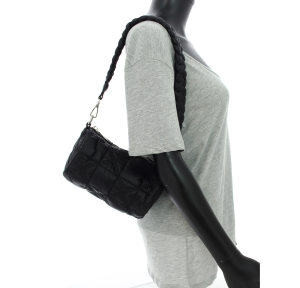 Sac porté épaule Mia & Joy effet matelassé scarlett MJ2095 NR couleur noir, porté mannequin