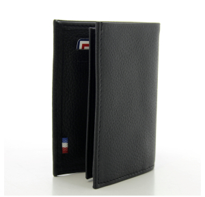 Mini Portefeuille Frandi  en cuir de vachette à effet grainé 937.35 NOIR, couleur noir, vue de profil