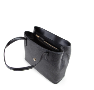 Sac shopping Valentio Bags effet cuir grainé Zeno VBS8G401 001 couleur noir, intérieur