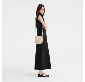 Sac bandoulière Longchamp S Le Roseau 10299HFP 555 couleur papier,  porté mannequin