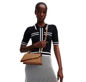 Sac porté épaule Karl Lagerfeld en cuir A1W30458 1KW, couleur terre, porté mannequin