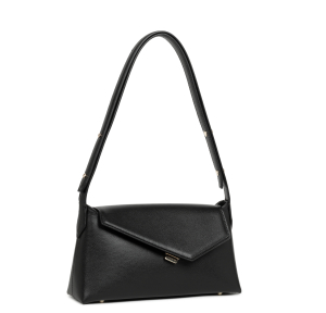 Sac à main à rabat graphique  Lancaster Zoé 480-012-NOIR, couleur noir, vue de profil