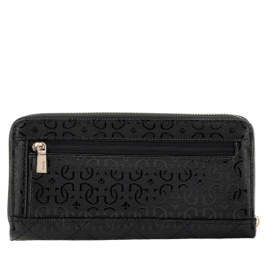 Grand portefeuille zippé L Guess Laurel SWGG8500146 BLA, couleur noir, vue de dos