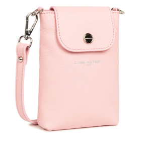 Pochette smartphone Lancaster en cuir Milano Bao 480-069-RO/FU couleur Rose fumé vue de profil