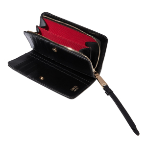 Portefeuille Lancel en cuir lisse Origami A13423 JZ couleur noir, intérieur