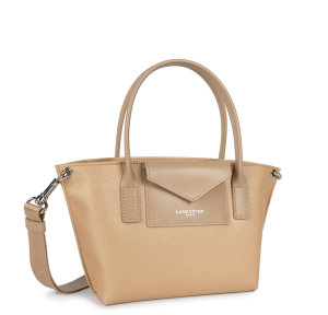 Sac à main Lancaster effet grainé Maya 517-88-CHA couleur champagne vue de profil