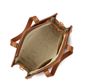 Sac cabas main S Lancaster Cannage Rotin 480-114-CAMEL, couleur camel , ouvert