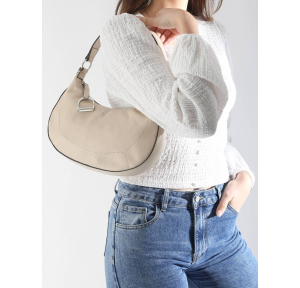 Sac porté épaule Etrier effet grainé M Altesse EALT017M 709029 couleur Craie porté mannequin