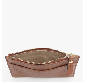 Porte-cartes Etrier effet grainé Tradition ETRA094M 709111 couleur camel, ouvert