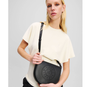 Sacoche Karl Lagerfeld en cuir A1W30212 999 couleur Noir porté mannequin