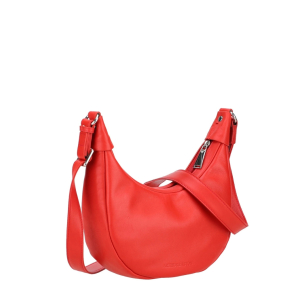 Sac porté bandoulière Arthur et Aston effet lisse Cléa A191-04-E, couleur rouge, vue de profil