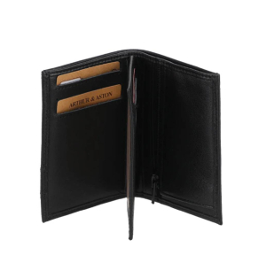 Portefeuille Arthur & Aston en cuir Léon 2428-799-A couleur Noir ouvert