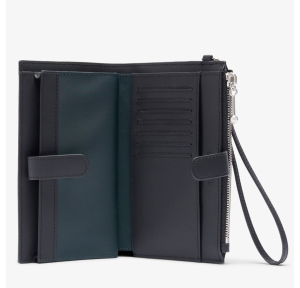 Portefeuille Lacoste zippé Daily City NF4987DZ 000 couleur noir, ouvert