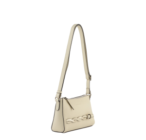 Sac porté travers Francinel en cuir de vachette souple Colette 22871BGE, couleur beige, vue de profil