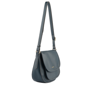 Sac bandoulière Francinel à rabat Dania 22882 couleur marine, vue de profil