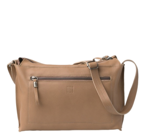 Sac bandoulière zippé Biba New Sylva en cuir NSY2L  CINNAMO couleur cannelle, vue de face