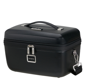 Valise rigide Samsonite vanity zippé 154695 1041, couleur noir, vue de profil