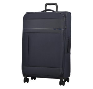 Valise Jump 4 roues extensible Monthélys ST280 couleur bleu foncé, vue de près