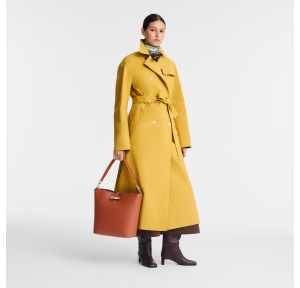 Sac porté épaule Longchamp Le Roseau 10315HGC M11, couleur ecorce, porté mannequin