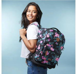 Sac de voyage à roulettes Cabaia Soft XS VALLA couleur noir multi porté mannequin