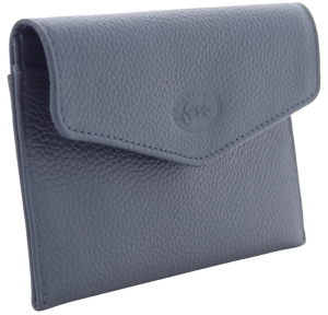 Porte papiers Francinel enveloppe Brooke 58925BM, couleur bleu marine, vue de profil