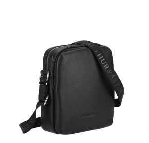 Sac porté travers Arthur et Aston en cuir Thomas 2509-02- A couleur Noir, vue de profil