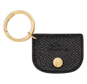 Porte-clés Longchamp en cuir Épure 36096HYZ 001, couleur noir, vue de face
