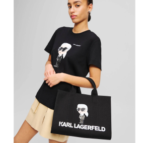 Sac cabas Karl Lagerfeld effet tissée A2W50047  999, couleur Noir, porté