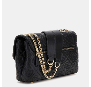 Sac à bandoulière Guess Adelasia logo 4G en relief HWQL965821 BLA, couleur noir, vue de dos