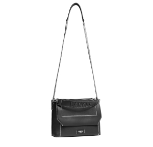 Sac rabat Lancel effet grainé Ninon Soft A13782 10 couleur Noir, vue entière