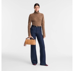 Sac à main Longchamp en cuir M Daylong 10271HGX 514, couleur Végétal, porté